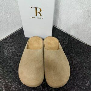 The Row Tan Suede Slippers